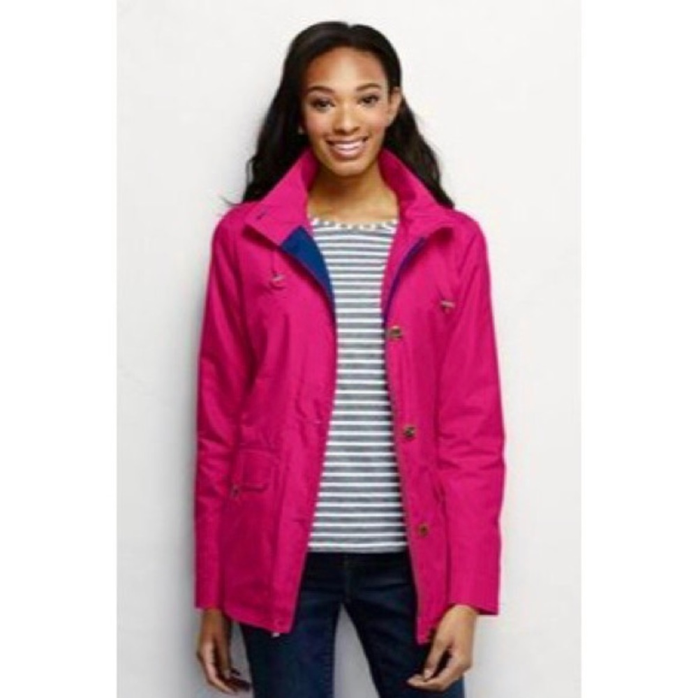 Lands End Womens Hooded Rain Jacket